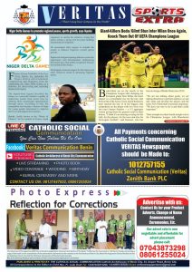 Back page of the veritas newspaper March Edition